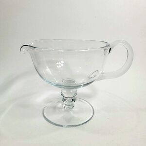‎Romanian Mouthblown Pedestal Gravy Boat